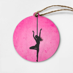 Деревянная игрушка круг Pole Dance на розовом