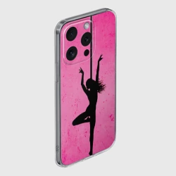 Чехол для iPhone 15 Pro Max силиконовый с защитой камеры Pole Dance на розовом - фото 2