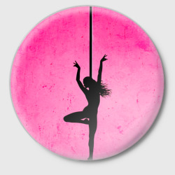 Значок Pole Dance на розовом