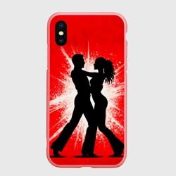 Чехол для iPhone XS Max матовый Сальса на красном