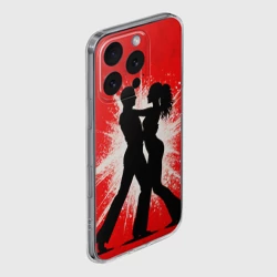 Чехол для iPhone 16 Pro Max силиконовый с защитой камеры Сальса на красном - фото 2