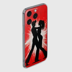 Чехол для iPhone 15 Pro силиконовый с защитой камеры Сальса на красном - фото 2