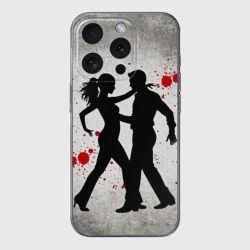 Чехол для iPhone 15 Pro Max силиконовый с защитой камеры Сальса на сером