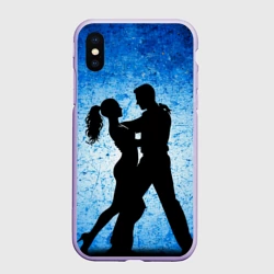 Чехол для iPhone XS Max матовый Сальса на синем