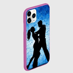 Чехол для iPhone 11 Pro матовый Сальса на синем - фото 2