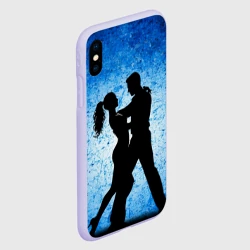 Чехол для iPhone XS Max матовый Сальса на синем - фото 2