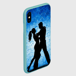Чехол для iPhone XS Max матовый Сальса на синем - фото 2
