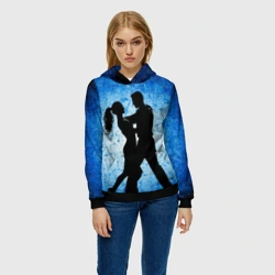Женская толстовка 3D Сальса на синем - фото 2