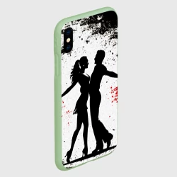 Чехол для iPhone XS Max матовый Сальса на черно белом - фото 2