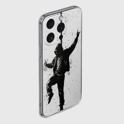 Чехол для iPhone 15 Pro силиконовый с защитой камеры Хип-хоп в чб - фото 2