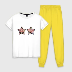 Женская пижама с белой футболкой хлопок Света конфета