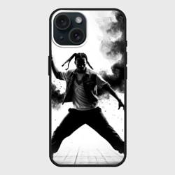 Чехол силиконовый для Apple iPhone 15 матовый Хип-хоп танец в черном дыму
