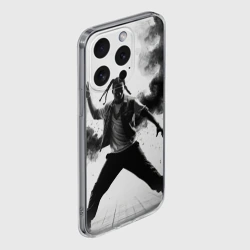 Чехол для iPhone 15 Pro Max силиконовый с защитой камеры Хип-хоп танец в черном дыму - фото 2