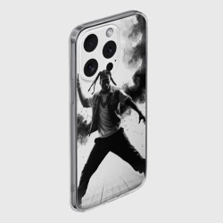 Чехол для iPhone 15 Pro силиконовый с защитой камеры Хип-хоп танец в черном дыму - фото 2