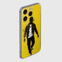 Чехол для iPhone 15 Pro Max силиконовый с защитой камеры Хип-хоп на желтом - фото 2