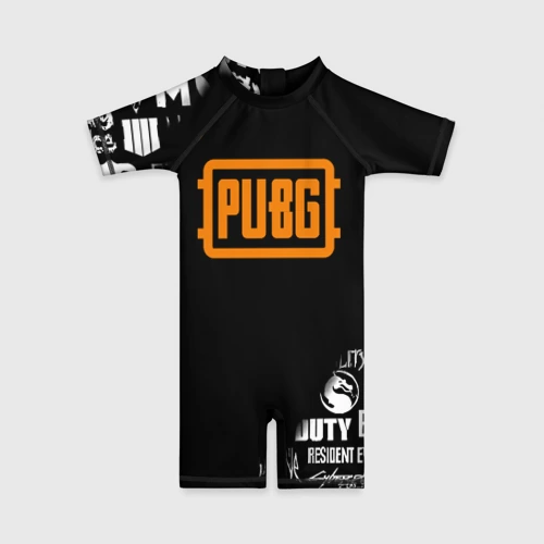 Детский купальный костюм 3D Pubg логотипы игр