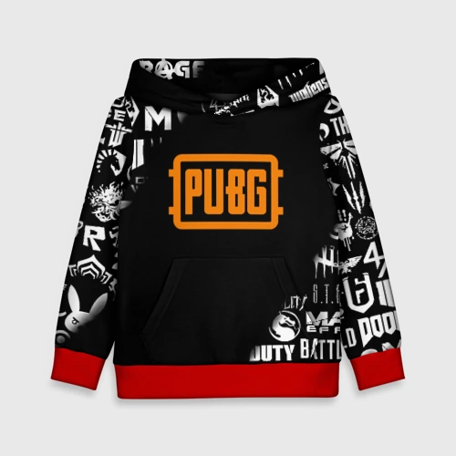 Детская толстовка 3D Pubg логотипы игр