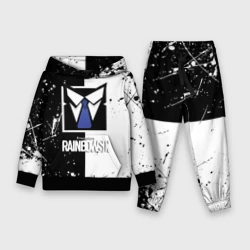 Детский костюм с толстовкой 3D Rainbow six черно белые краски