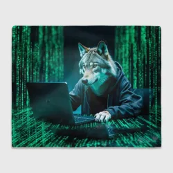 Плед 3D Волк хакер