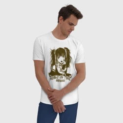 Мужская пижама с белой футболкой хлопок Heart of the abyss - фото 2