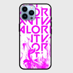 Чехол для iPhone 14 Pro Max Valorant розовый огонь