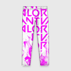 Детские леггинсы 3D Valorant розовый огонь