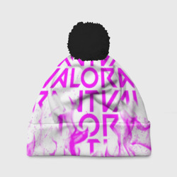 Шапка 3D c помпоном Valorant розовый огонь