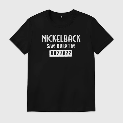 Мужская футболка хлопок с принтом Nickelback rock band, вид спереди #2