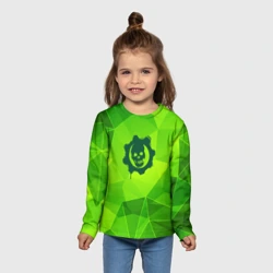 Детский лонгслив 3D Gears of War green poly - фото 2