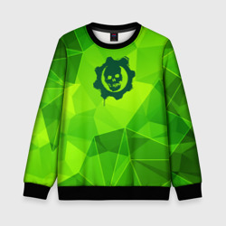 Детский свитшот 3D Gears of War green poly