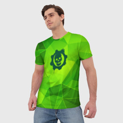 Мужская футболка 3D Gears of War green poly - фото 2