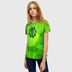 Женская футболка 3D Gears of War green poly - фото 2