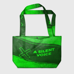 Пляжная сумка 3D A Silent Voice - green gradient по-горизонтали