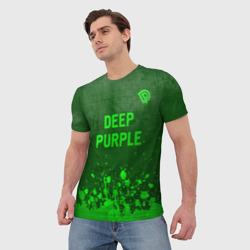 Мужская футболка 3D Deep Purple - green gradient посередине - фото 2