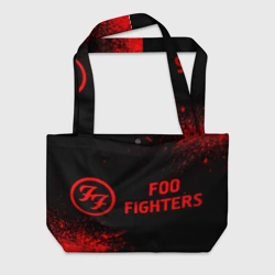 Пляжная сумка 3D Foo Fighters - red gradient по-горизонтали
