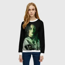 Женский свитшот 3D Billie Eilish with cross  - фото 2