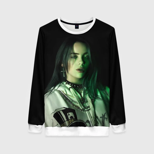 Женский свитшот 3D Billie Eilish with cross 