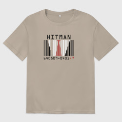 Женская футболка хлопок Oversize Hitman - штрих код 
