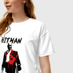 Женская футболка хлопок Oversize Hitman - 47 - фото 2
