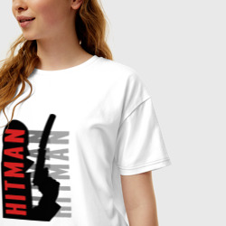 Женская футболка хлопок Oversize Hitman - Агент 47 - фото 2