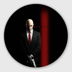 Круглый коврик для мышки Агент Hitman