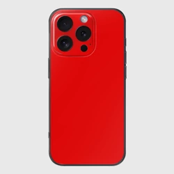 Чехол для iPhone 16 Pro силиконовый с защитой камеры Ярко красный алый