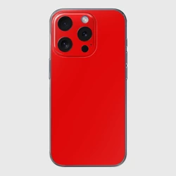 Чехол для iPhone 15 Pro Max силиконовый с защитой камеры Ярко красный алый