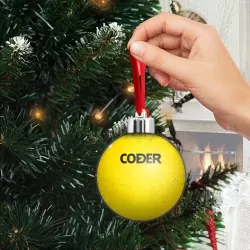Ёлочный шар Coder на желтом - фото 2