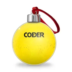 Ёлочный шар Coder на желтом