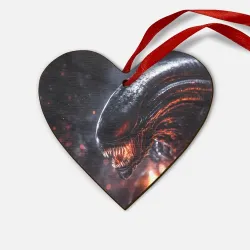 Деревянная игрушка Сердце Голова Чужого из космоса