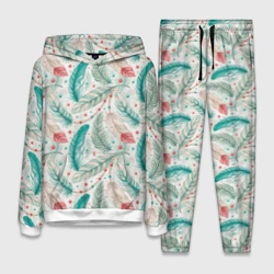 Женский костюм с толстовкой 3D Бохо паттерн в мятных тонах
