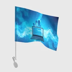 Флаг для автомобиля Ноутбук синий дым