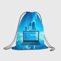 Рюкзак-мешок 3D Ноутбук синий дым