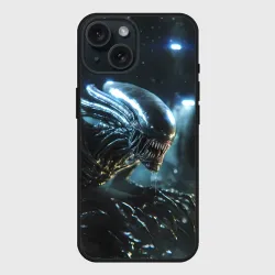 Чехол силиконовый для Apple iPhone 15 матовый Чужой  космос